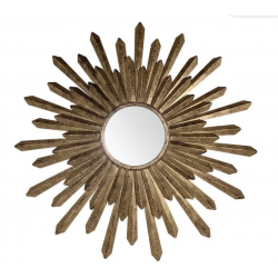 Miroir soleil doré