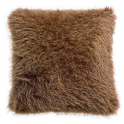 coussin aspect mouton marron